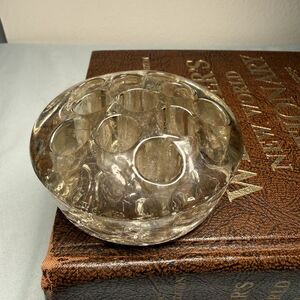 Vintage Clear Glass Flower Frog With 11 Holes - Floral Arrangers, Vase Insert